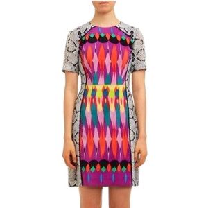 Nanette Lepore Silk Mixed Print Funhouse Dress